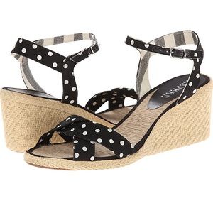 Ralph Lauren Cheryl Polka Dot Espadrille Wedge 9.5